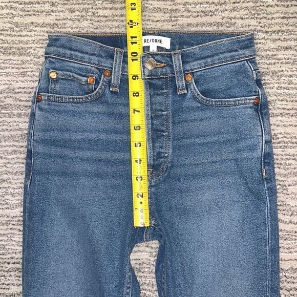 RE/DONE High Rise Comfort Stretch Ankle Crop Jeans Size 24 - Picture 10 of 14